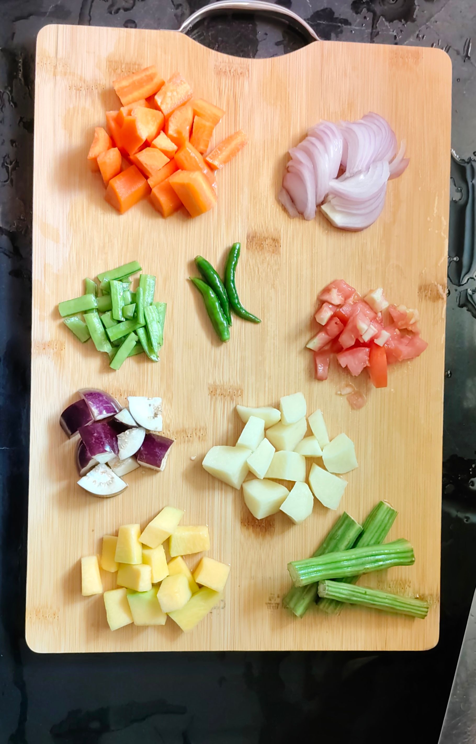 Prepare vegetable for sambar