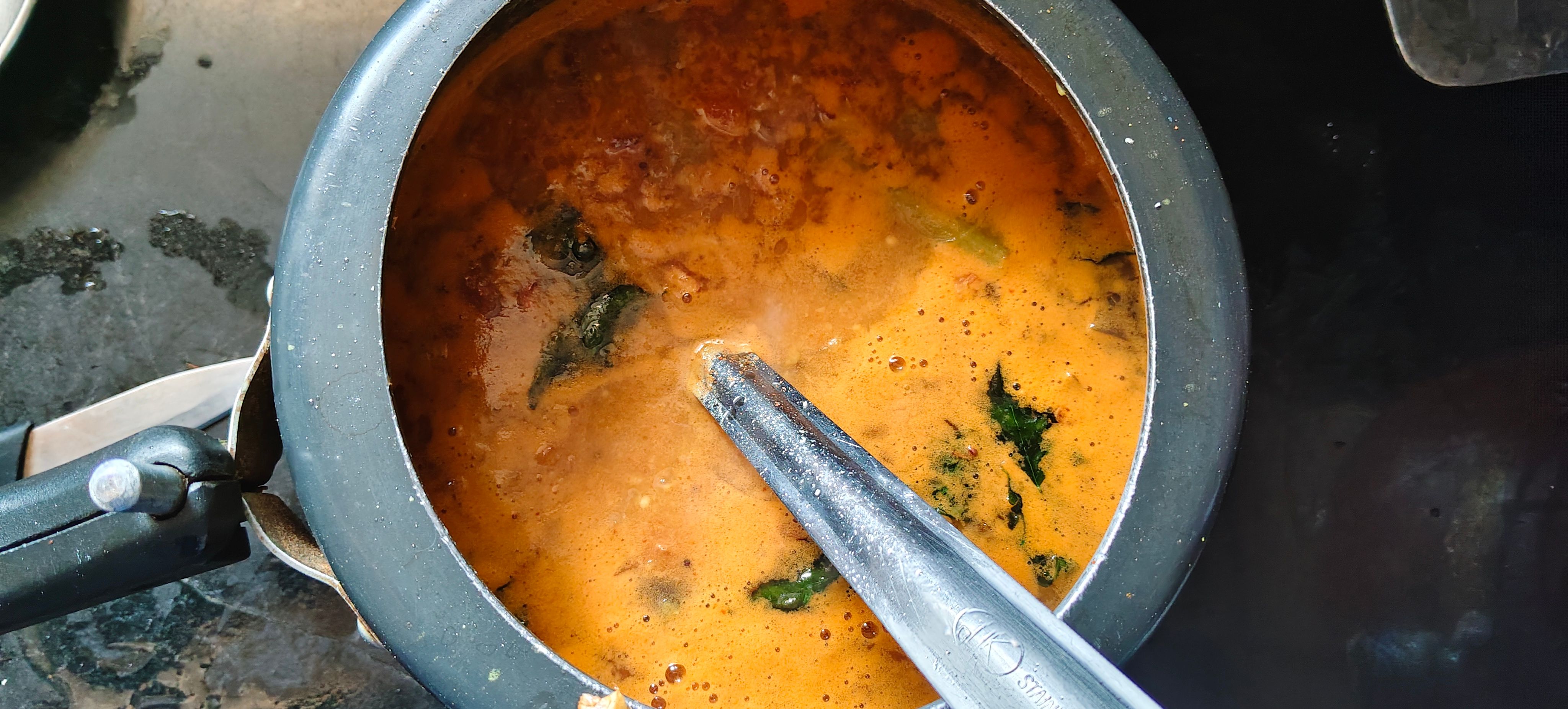 Add the cooked dal